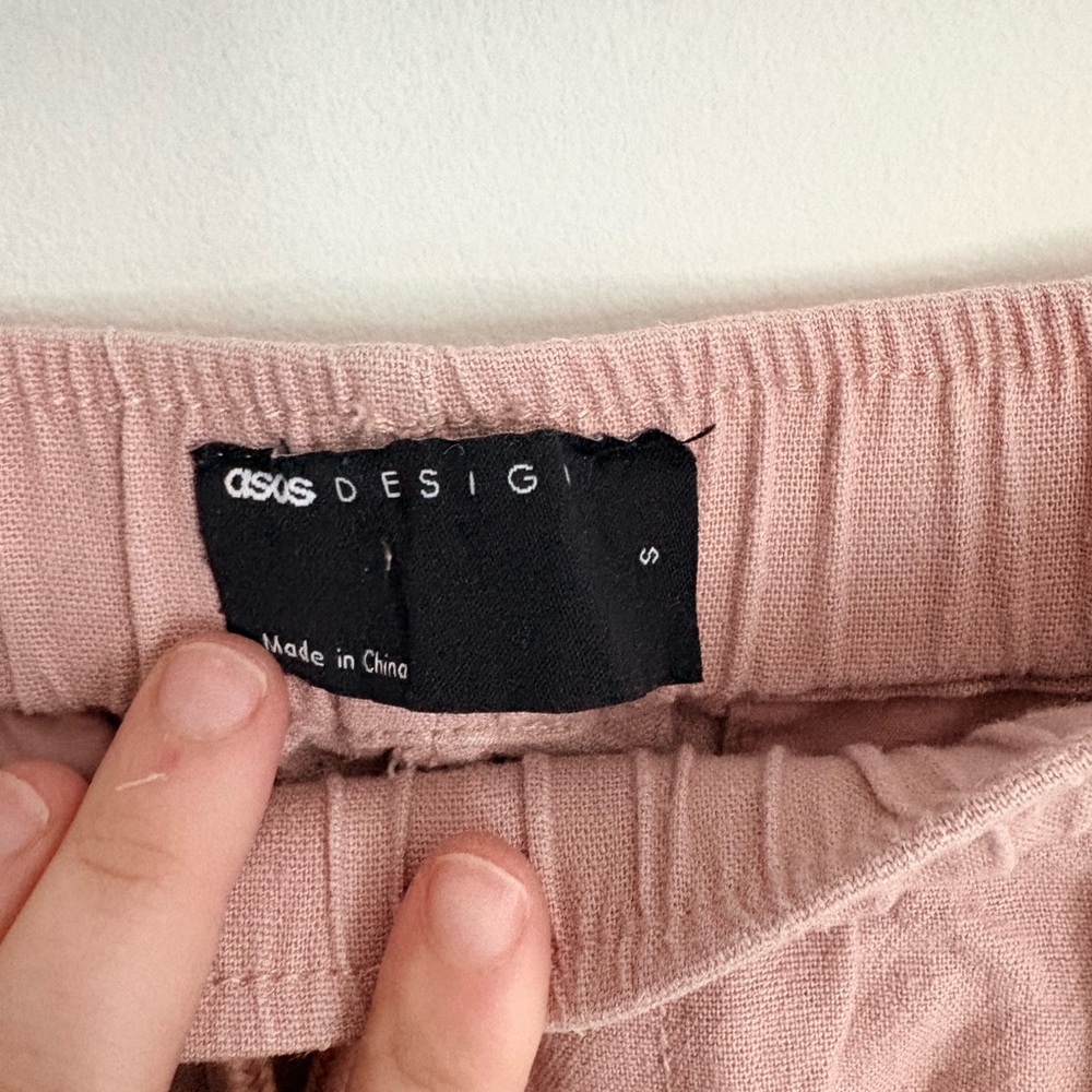 ASOS Pink Drawstring Cotton Blend Men’s Shorts - Picture 2 of 5